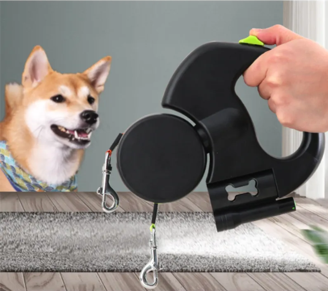 🐾 Auto Double Dog Leash – Walk Two Dogs with Ease